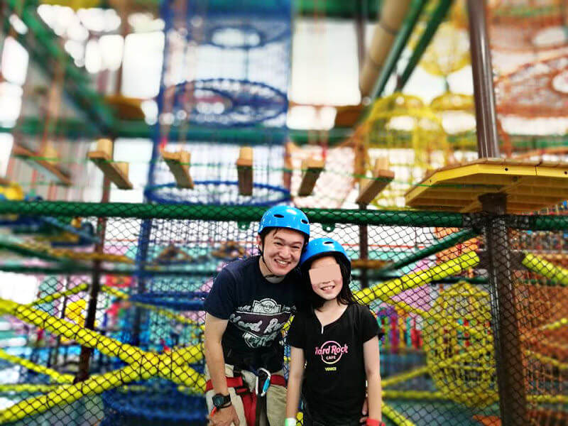 Father and daughter activities – in an Extreme Park in KL. 