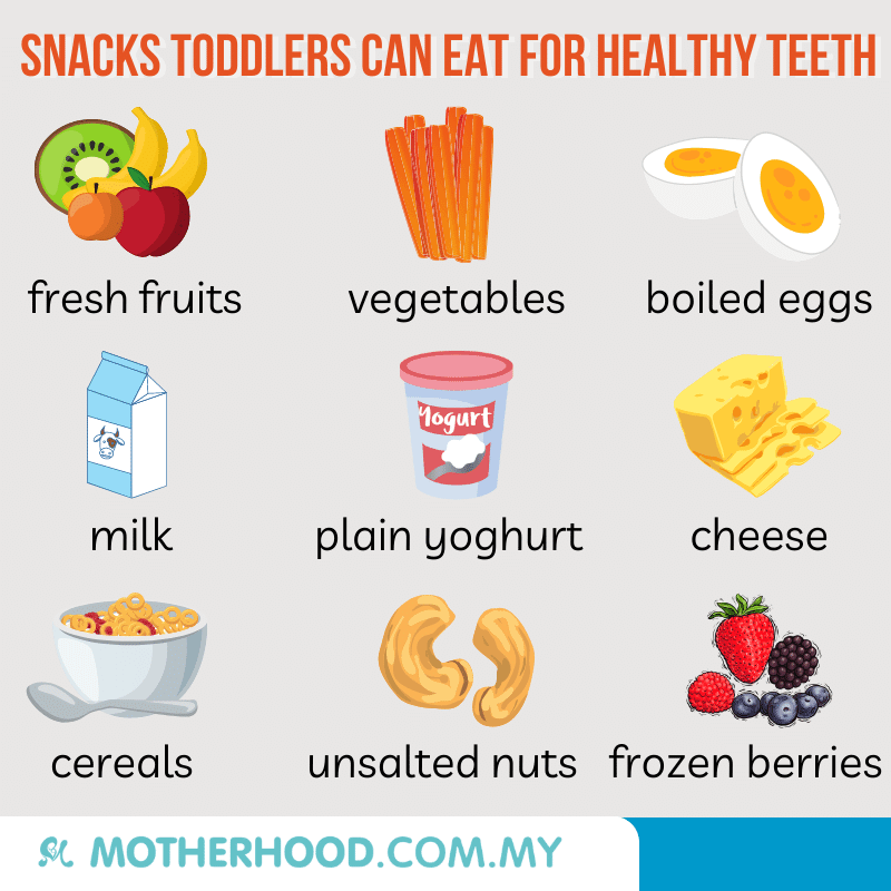 This infographic shares 9 types of tooth-friendly snacks.