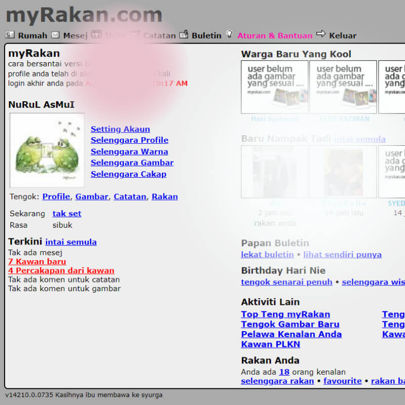 Screenshot of MyRakan Social Media