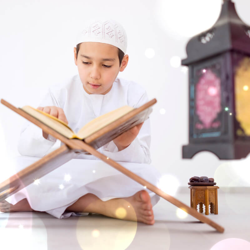 a kid preparing for Ramadan