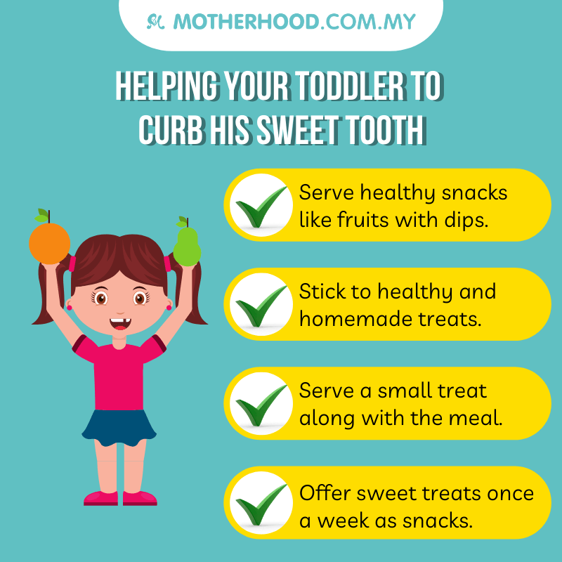 This infographic shares ways to curb your toddler's sweet tooth.