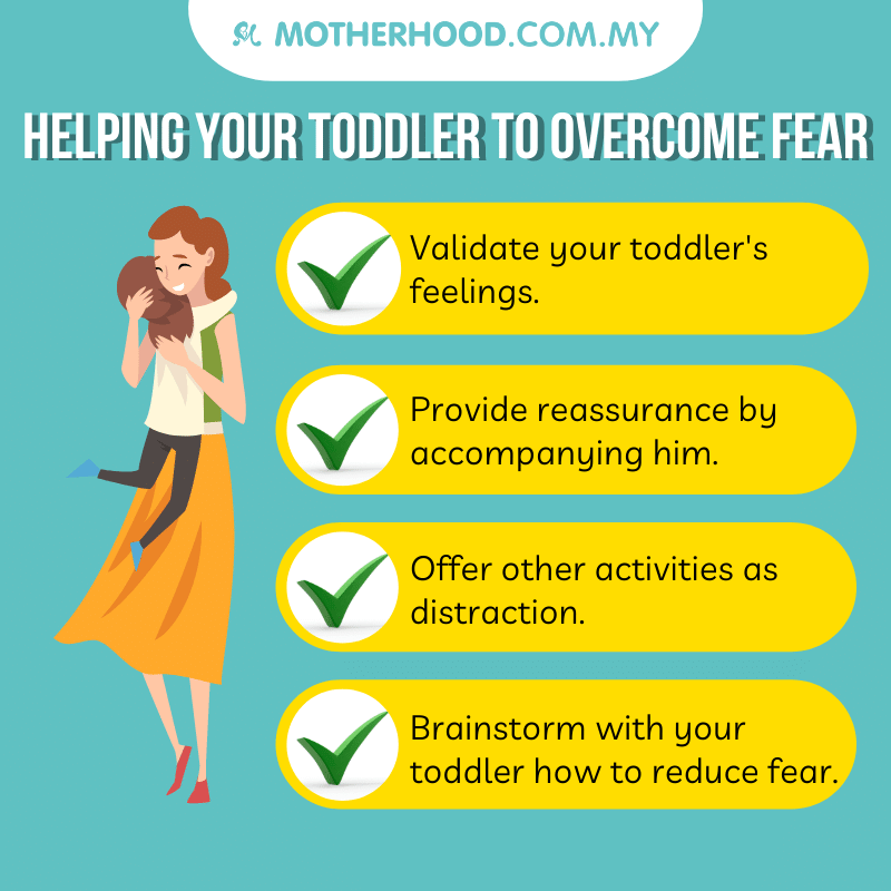 This infographic shares ways to help your toddler to overcome his fear.