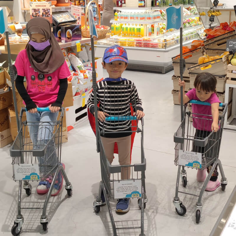Taking kids out for groceries