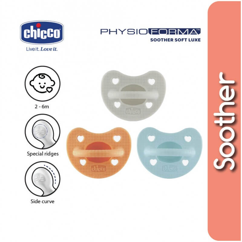 chicco-physioforma-silicone-soother-soft-luxe-1-pcs-2-6m-green-greyorange