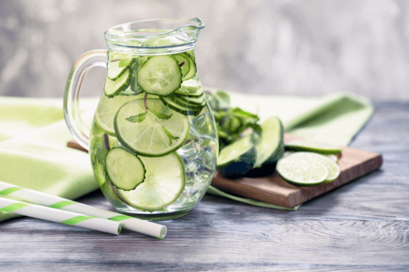 Infusing your water with fruits and vegetables adds flavour to the drink.