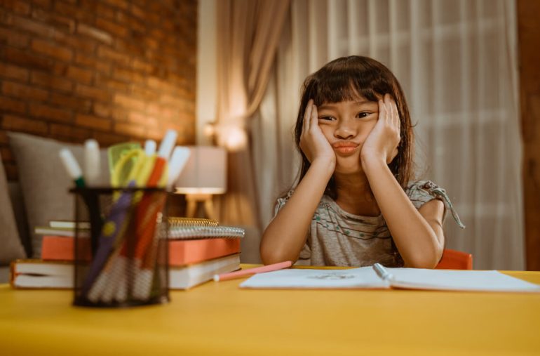 A girl feeling stress