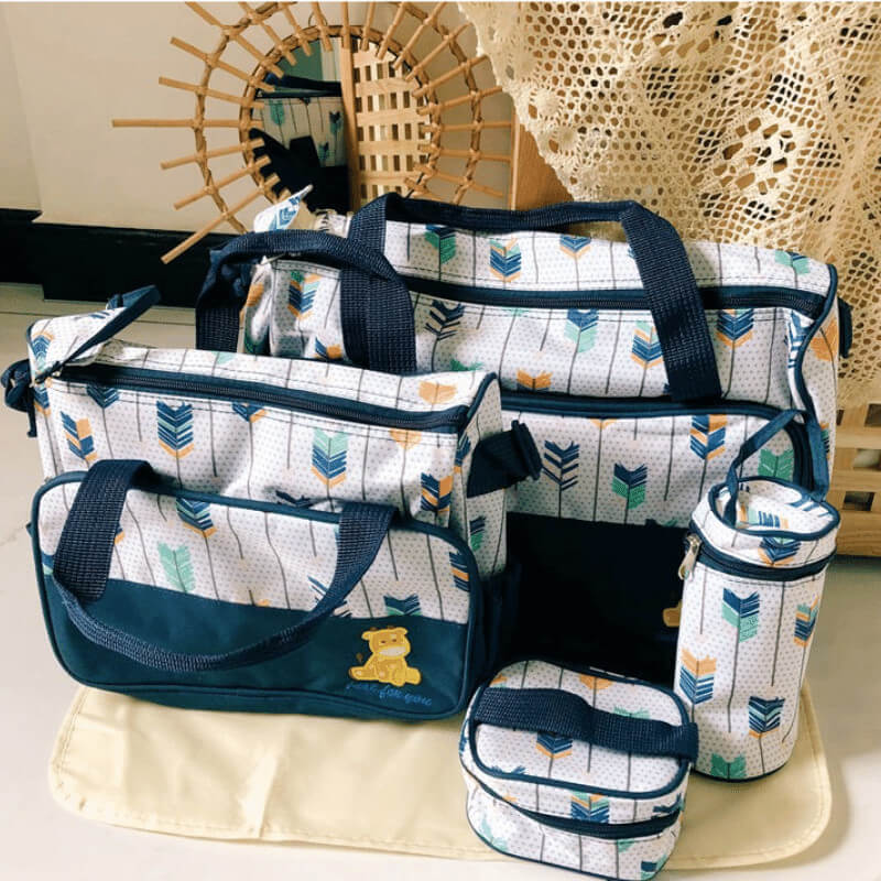 Little B House 5pcs Baby Diaper Bag Suits For Mommy Maternity Bag Sets Nappy Diaper Bag Set 妈咪包 Beg Mama