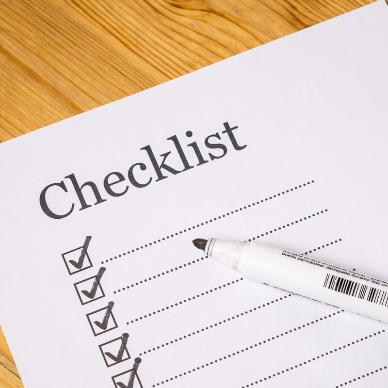 Making a checklist