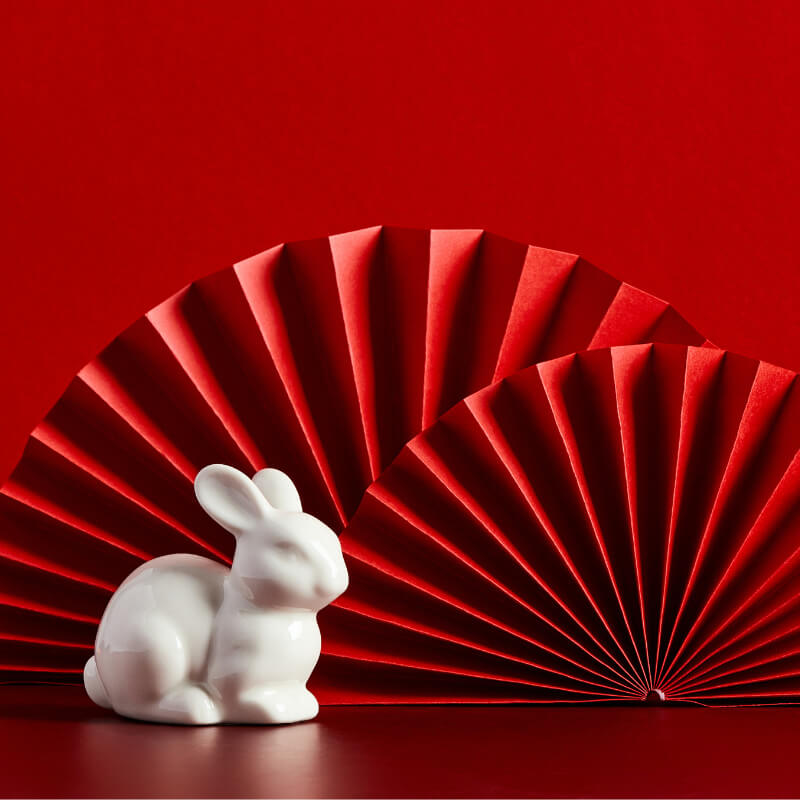 A white rabbit ceramic