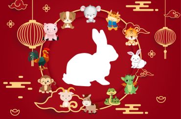 Rabbit in the middle of Chinese zodiac animals