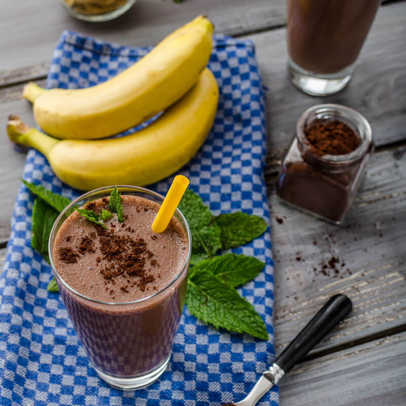 Fruits and veggies chocolate smoothie for picky eaters