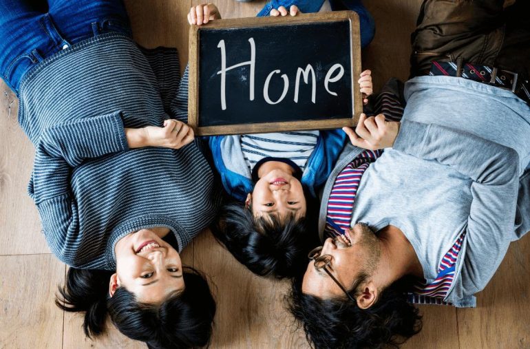 A young family buying a new home