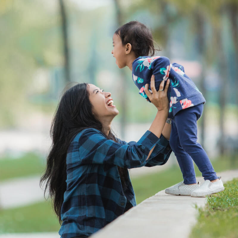 A mum hanging out with her kid