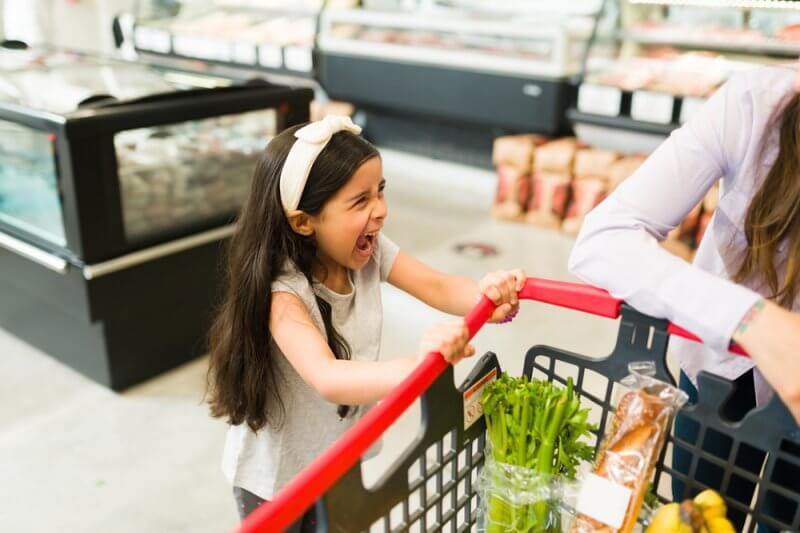 child throwing tantrum