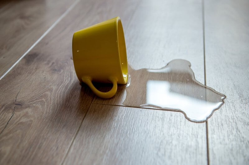 spilled liquid from cup