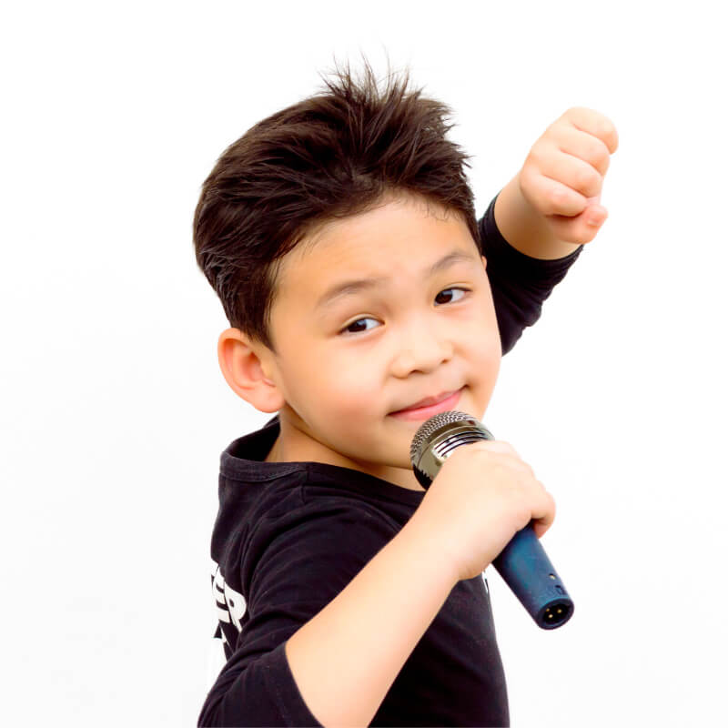 a boy singing