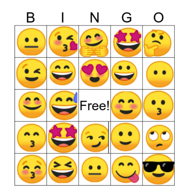 emoji bingo at sleepover