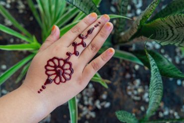 Henna design on hand