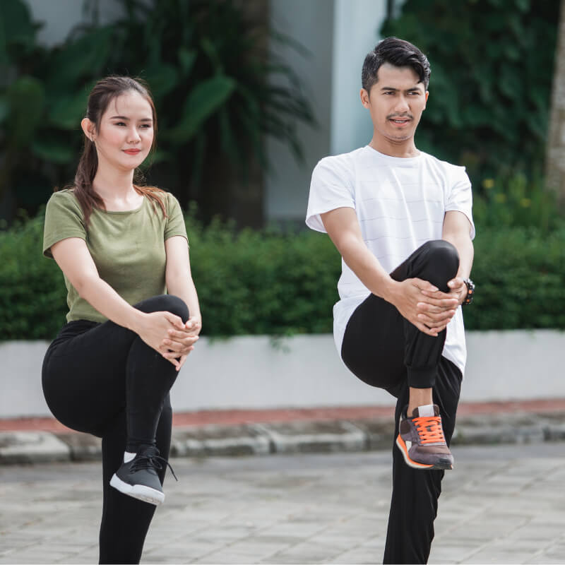 couple exercising together for health