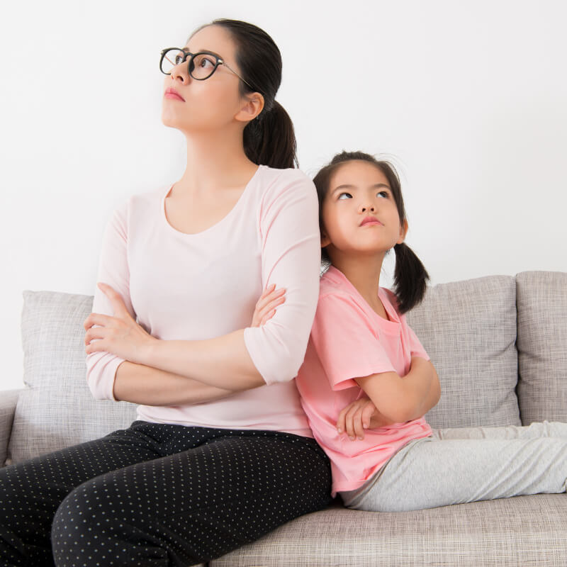 a mom and daughter fall out