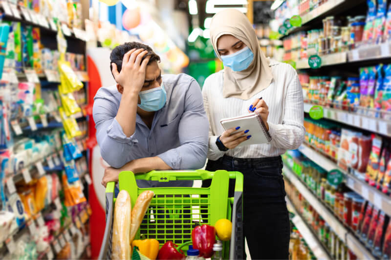 couple in supermarket