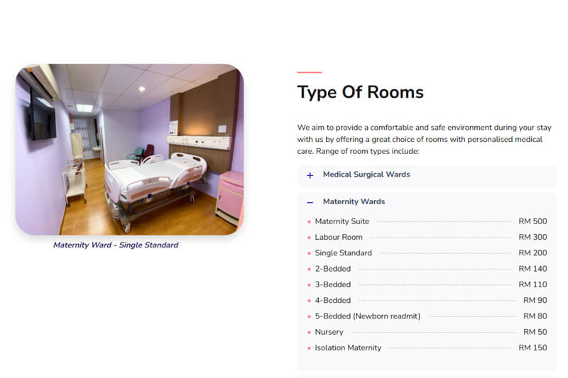 public vs private maternity packages