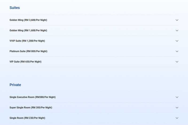 public vs private maternity packages