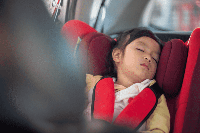 girl sleeping in car fbs