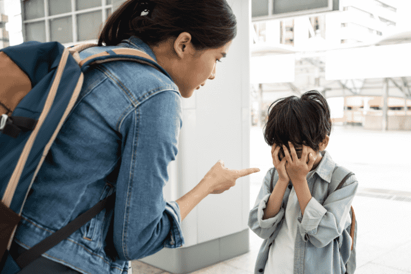 boy scolded by mother meltdown