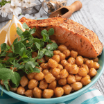 Roasted Salmon with Spiced-up Chickpeas