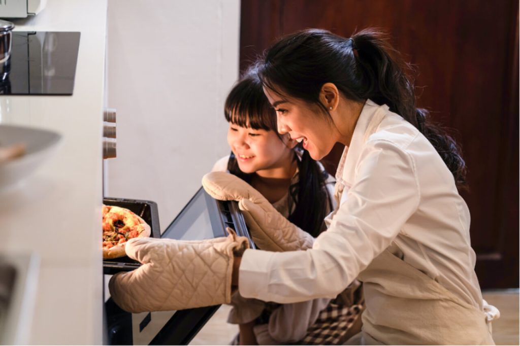 Mother and Child Cooking