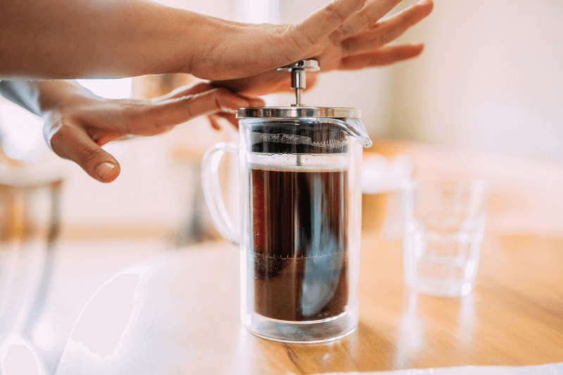 coffee brewed in french press