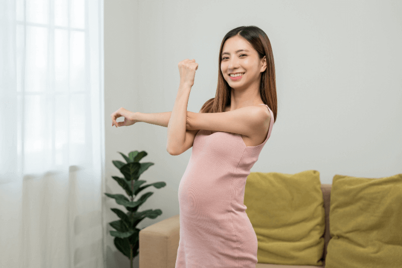 pregnant mum feeling healthy