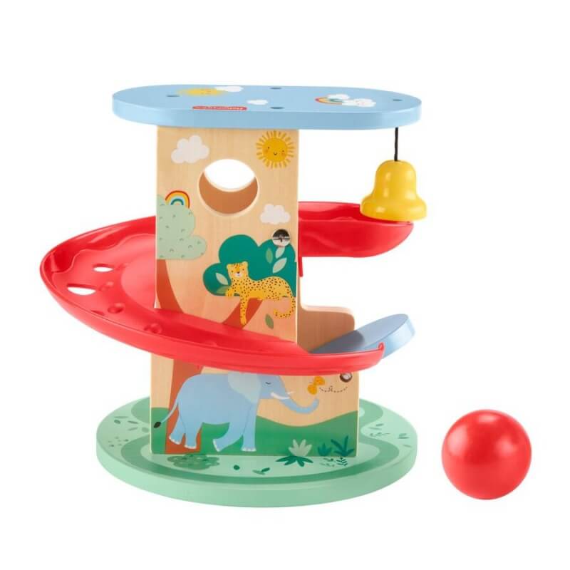 ball run montessori wooden toy with ball