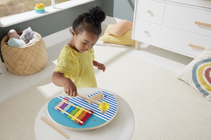 wooden montessori play time for toddlers