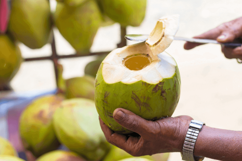 cut open coconut