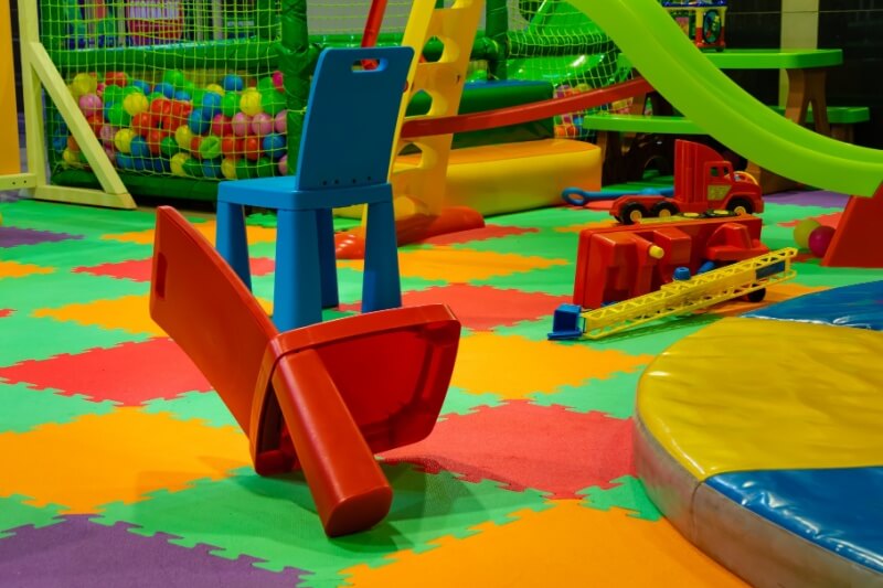 faulty indoor playground hazard for children and is not safe