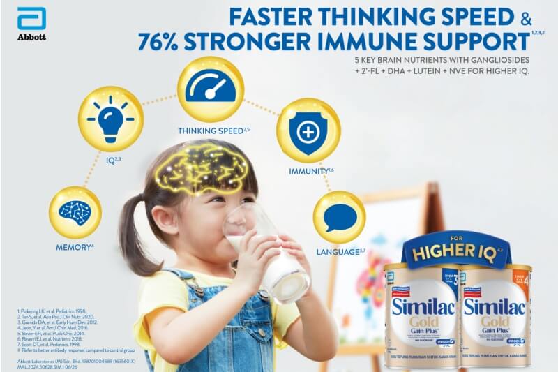 young girl drinking growing up milk similac gold gain plus