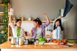 friends bonding meals and cooking