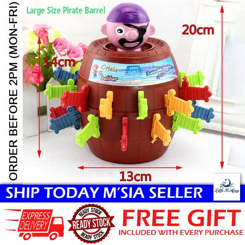 little-b-house-xl-size-pop-up-2-in-1-pirate-barrel-game-saving-box-roulette-games-pirate-bucket-toy-bt247