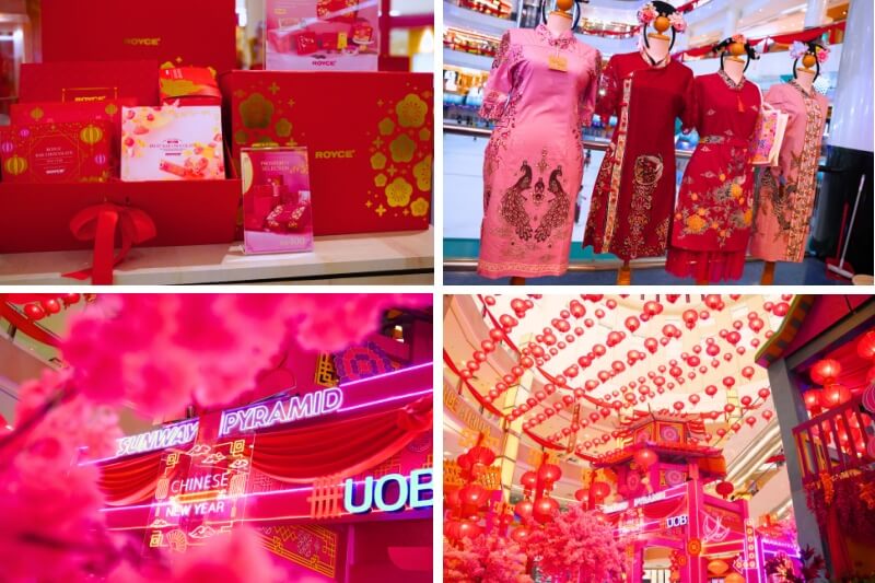 chinese new year cheongsam and decorations