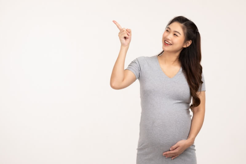 pregnant woman showing examples