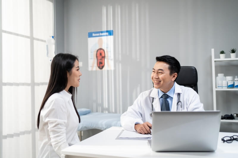 woman talking to doctor for consultation