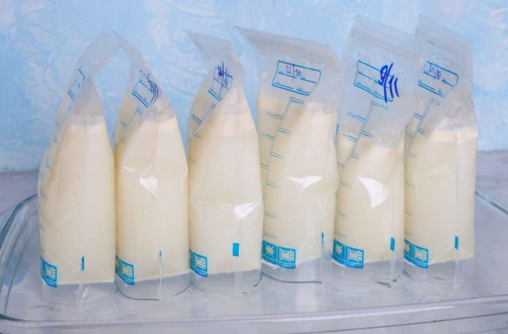 breastmilk in milk bag