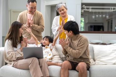 happy asian family enjoying quality time