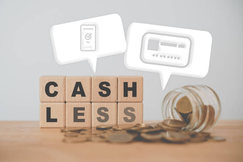 cashless icon and infographic