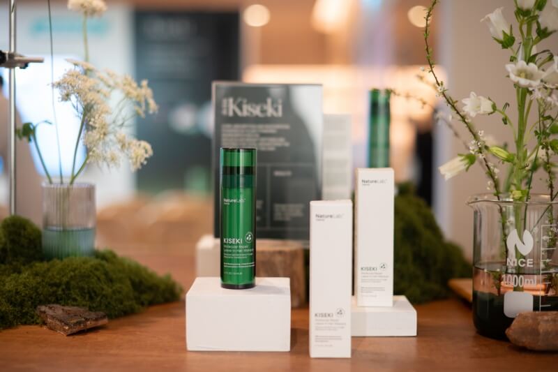 hair product lines on display shelf