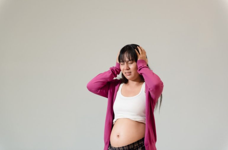 Stressed pregnant woman