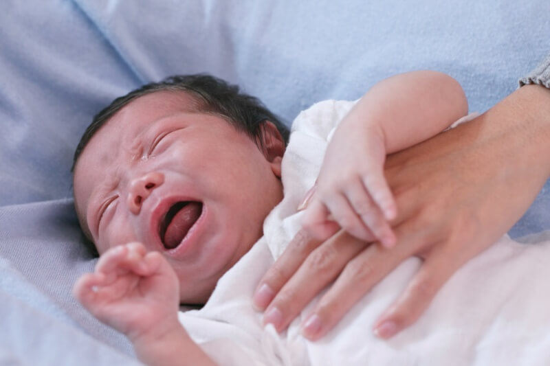 newborn baby crying