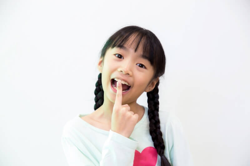 young girl wondering and excited